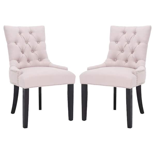 Safavieh Harlow Taupe/Espresso Linen Side Chair (Set of 2)