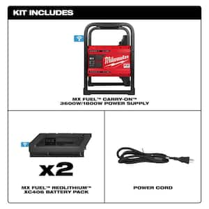 MX FUEL 3600/1800-Watt Lithium-Ion Battery Powered Power Station with M18 FUEL 1 in. Cordless SDS-Plus Rotary Hammer Kit