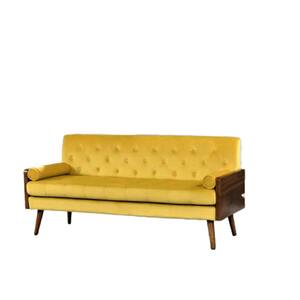 Christie 68.5 in. Strong Yellow Velvet 3-Seats Lawson Sofa with Square Arms