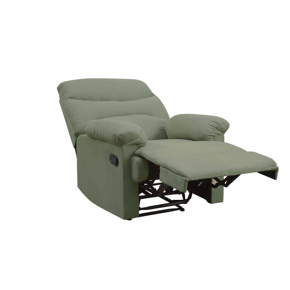 Sage Microfiber Recliner with Massage and Wood Frame