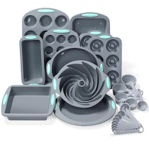 27-Piece Silicone Baking Set Silicone Baking Cupcake & Muffin Pan Sets with Measuring Cups and Spoons