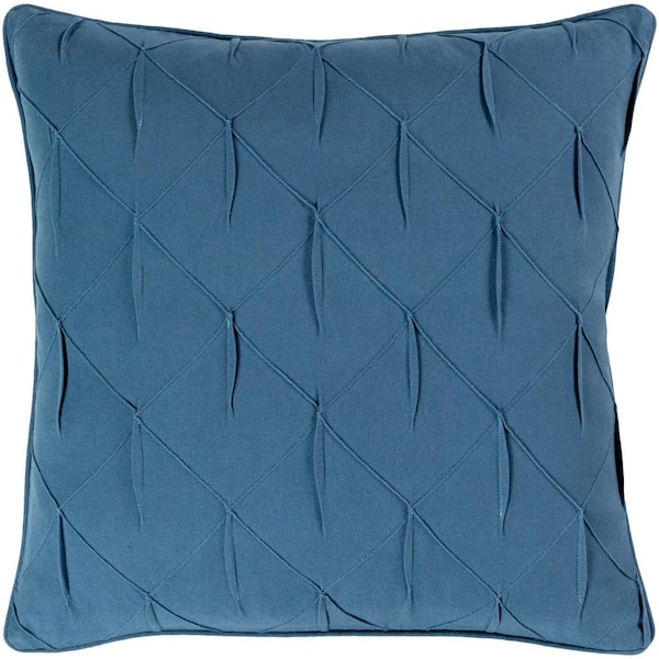 Artistic Weavers Hansel Dark Blue Solid Textured Polyester 18 in. x 18 in. Throw Pillow