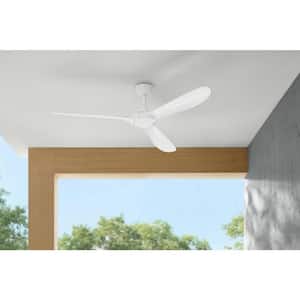 Tager 60 in. Smart Indoor/Outdoor Matte White Ceiling Fan without Light with Remote Powered by Hubspace