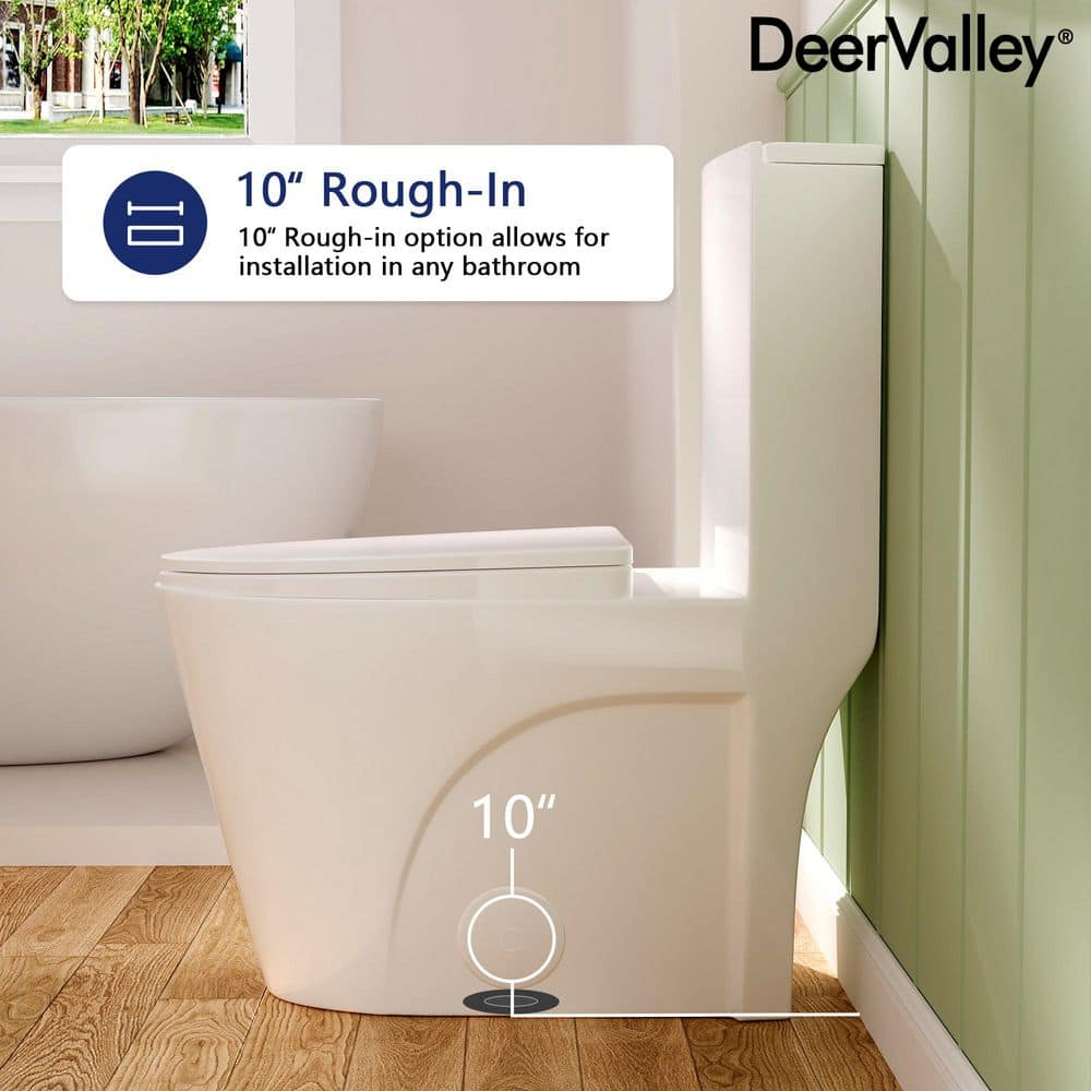 Glossy White High Efficiency Dual Flush Elongated One-Piece Toilet