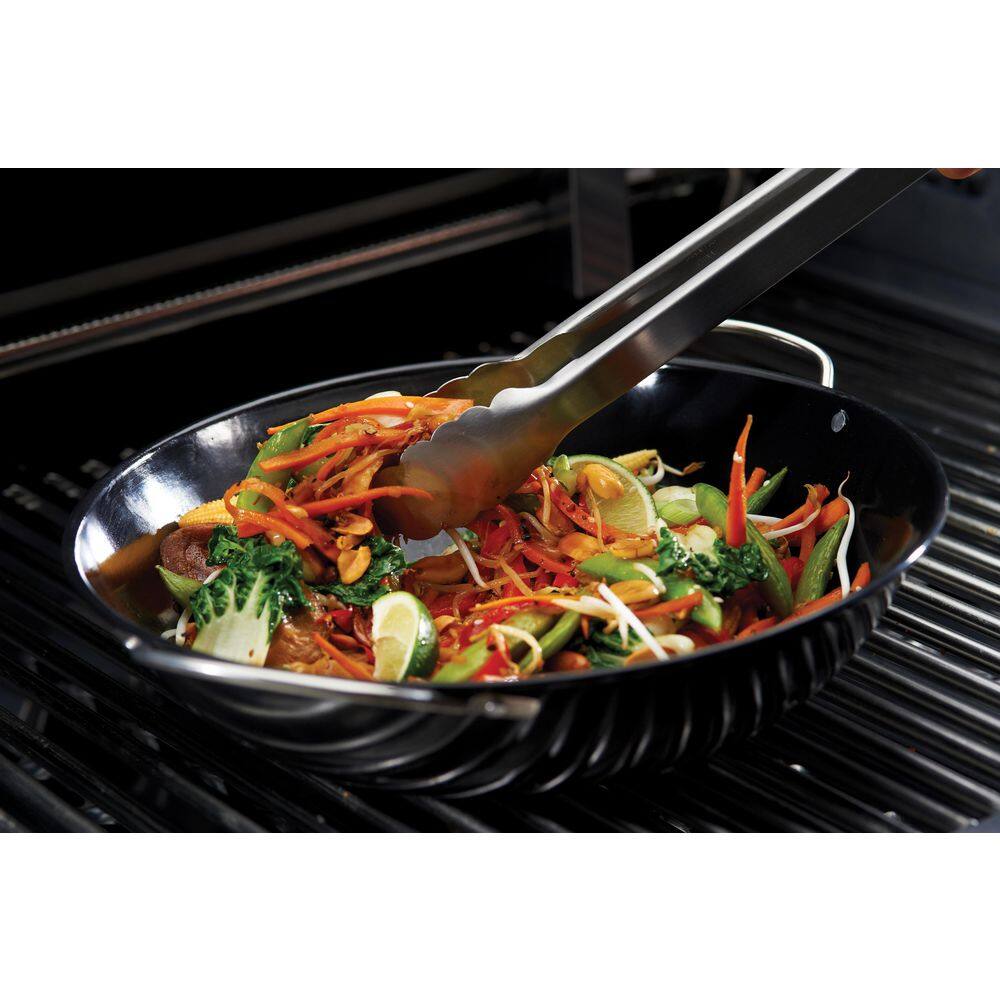 11-Inch Black Porcelain Coated Grill Wok Topper