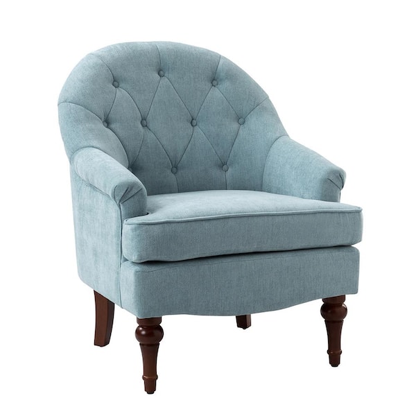 JAYDEN CREATION Edgar Sage Mid-Century Modern Upholstered Armchair with Solid Wood Legs