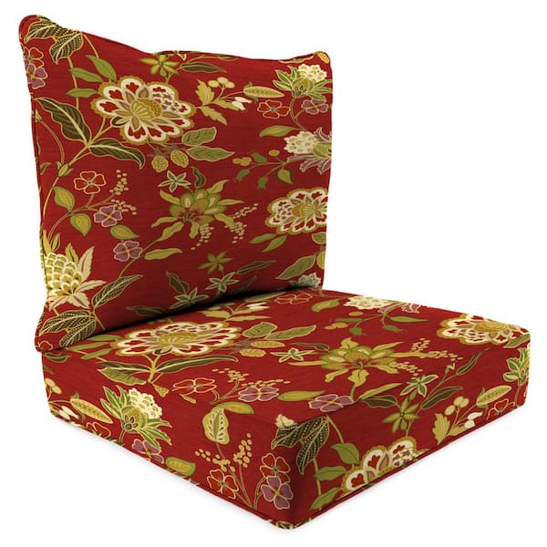 Jordan Manufacturing 46.5 in. L x 24 in. W x 6 in. T Deep Seating Outdoor Chair Seat and Back Cushion Set in Alberta Salsa