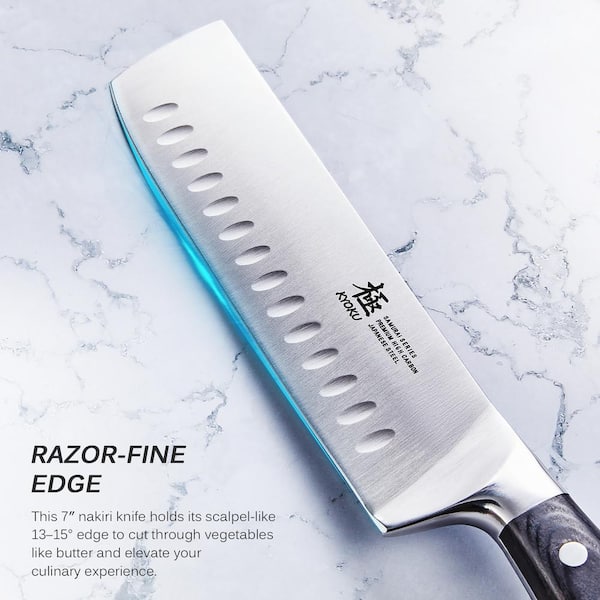 KYOKU 7 in. Full Tang Stainless Steel Nakiri Chef's Knife