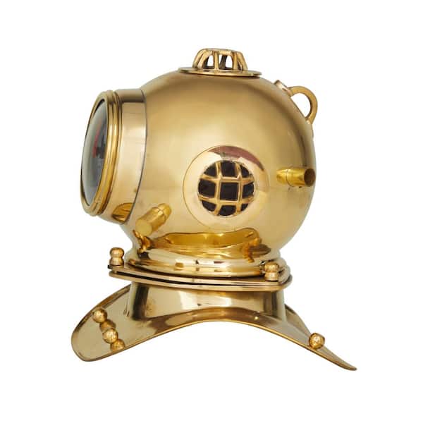 Litton Lane Gold Brass Nautical Analog Clock 042084 - The Home Depot