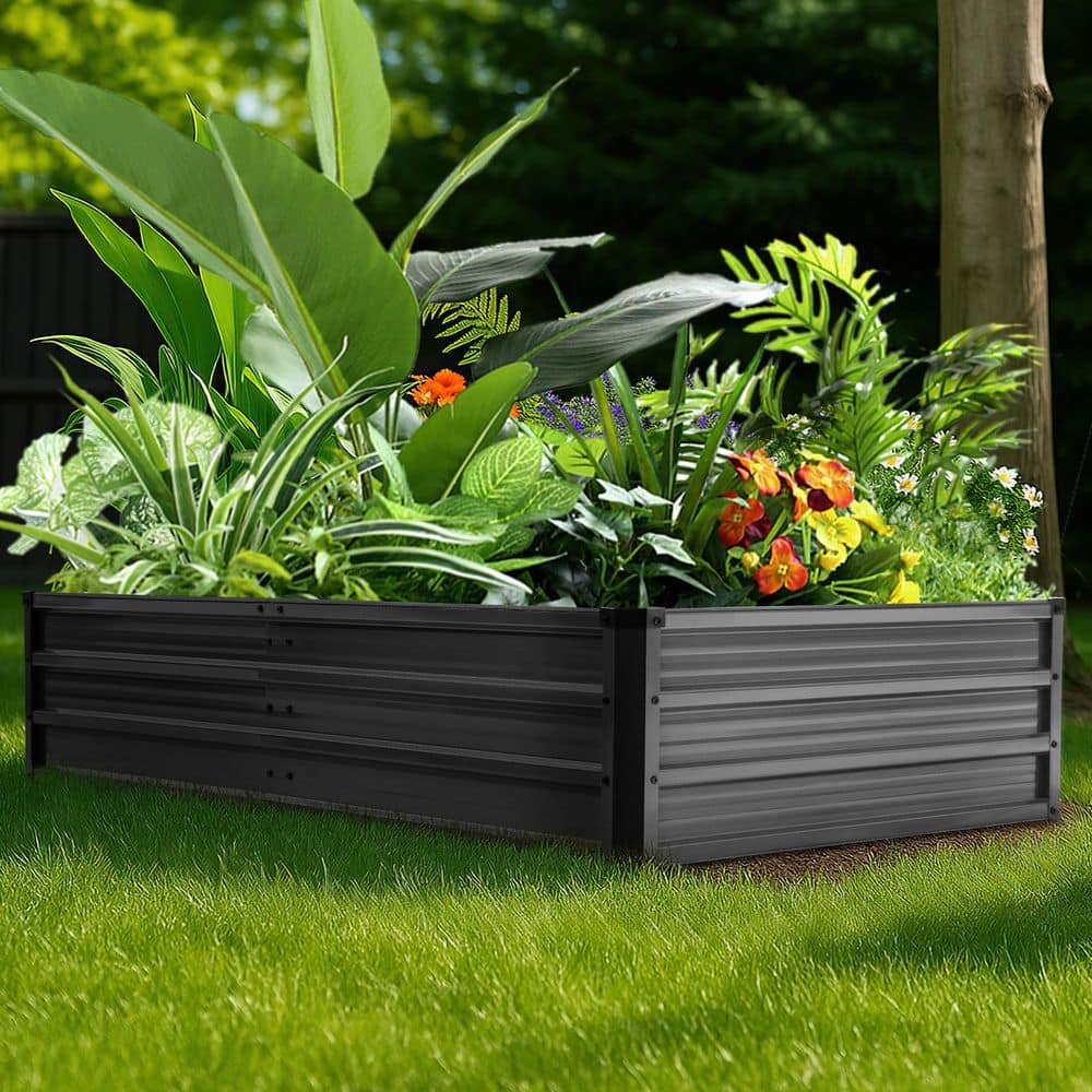 Nuu Garden 71 in. L x 35 in. W x 14 in. H Dark Gray Metal