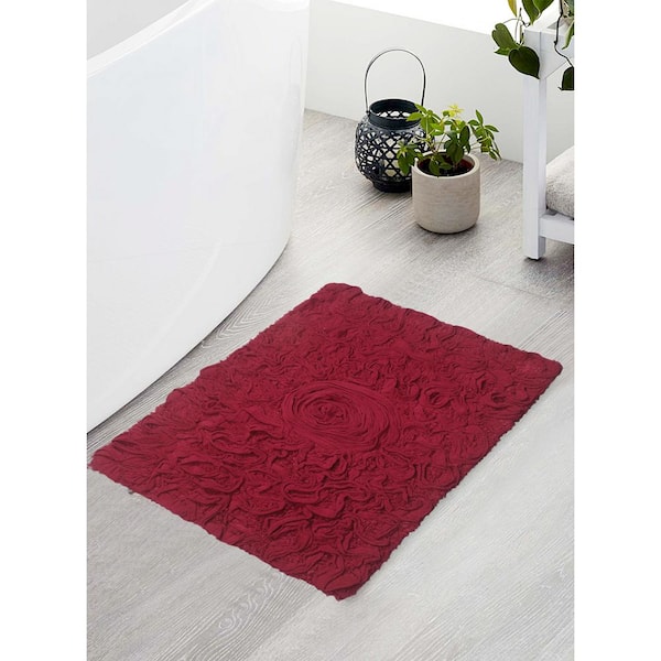 Non Slip Bath Mat Super Absorbent Flower Quick Dry Shower Tub Floor Rug  Carpet