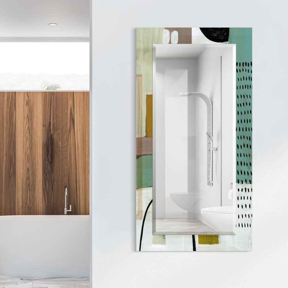 Large Clear Tempered Art Glass Rectangular Frameless Mirror