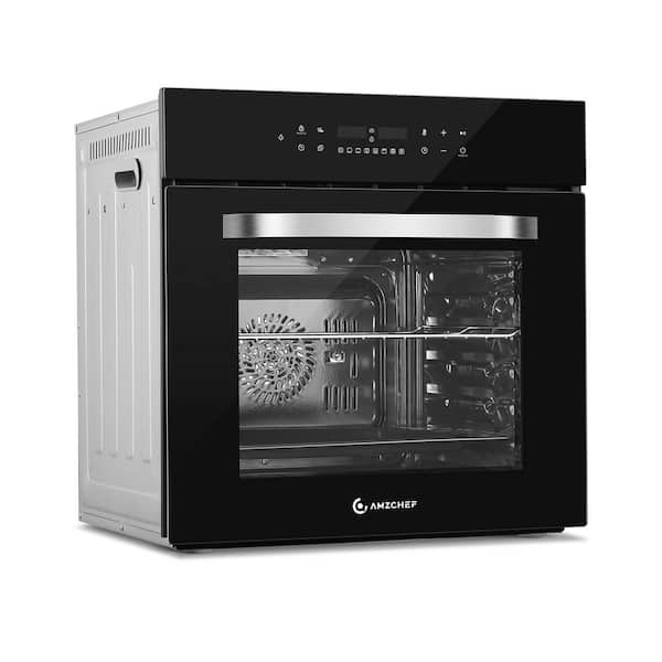 24 in 2.72 Cu Ft. Single Wall Oven with 8 Modes,Air Fry,Lock & Timer,Convection Oven with 5 Racks,Rotisserie Kit,Black