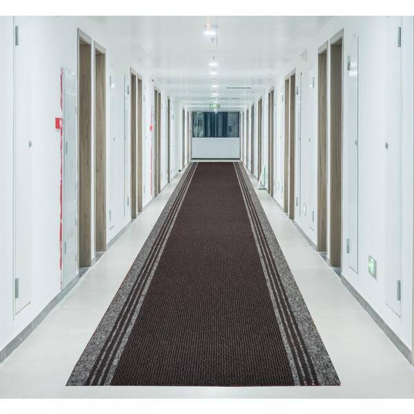 New Tracker Collection Brown 26 in. W x 300 in. L Stair Runner 54.24 sq. ft.