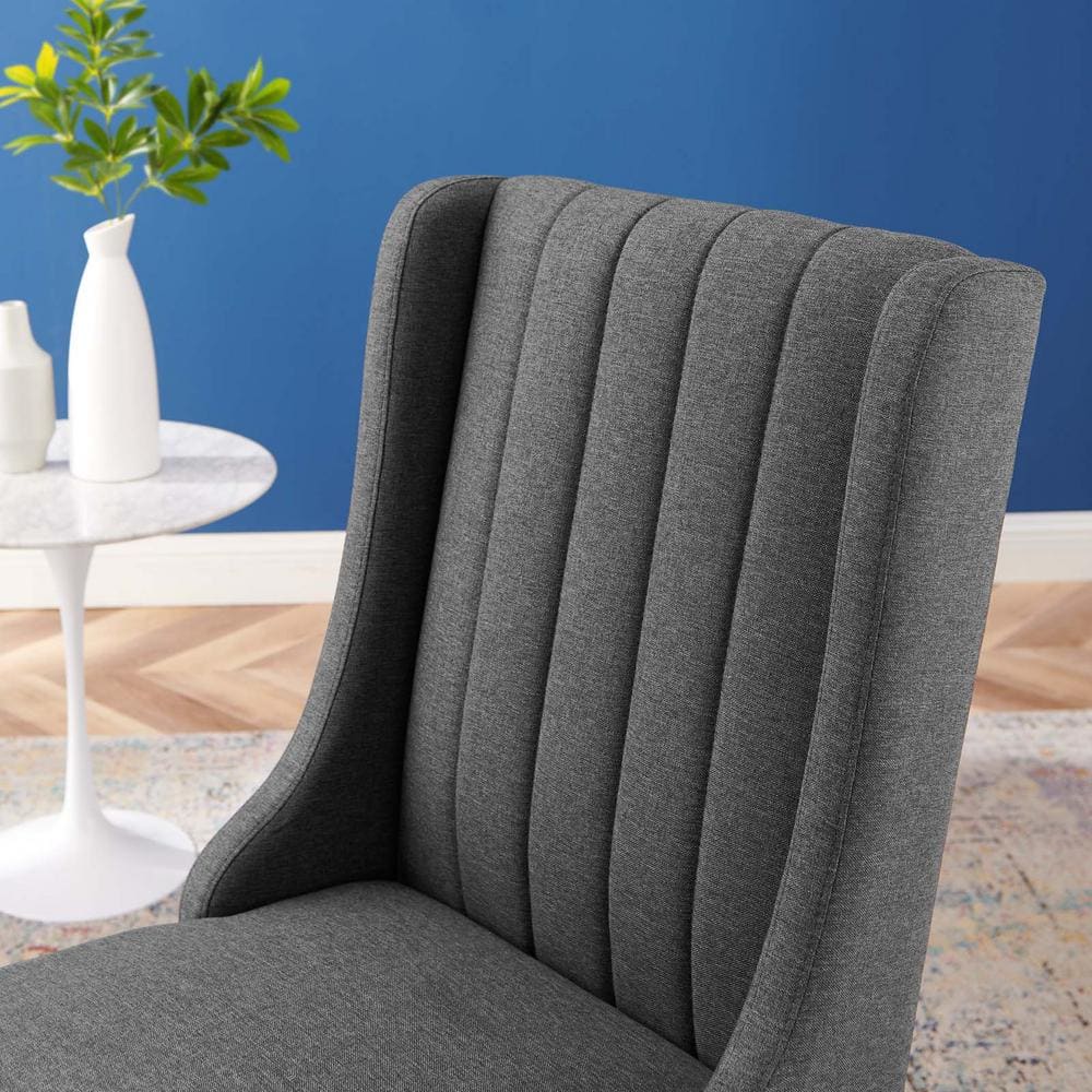 Gray Velvet Upholstered Parsons Side Chair Set with Wood Legs