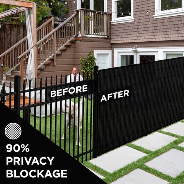 BOEN 6 ft. x 50 ft. Black Privacy Fence Screen Netting Mesh with