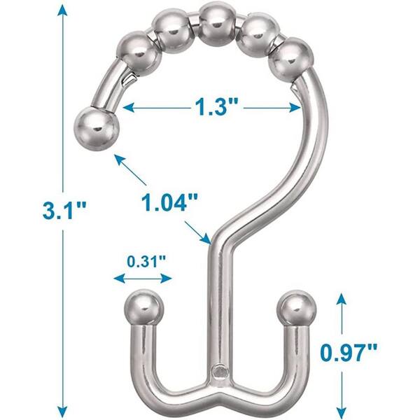 Plastic Double Shower Curtain Rings/Hook for Bathroom Shower Curtain R