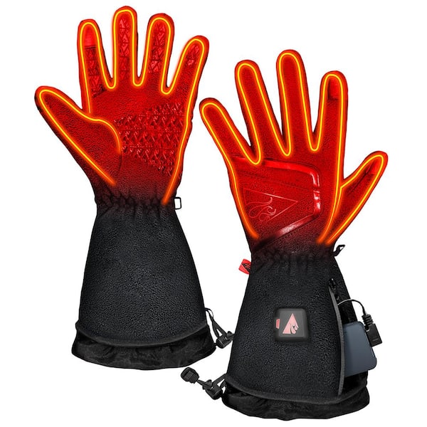 JUSTBRAND LIMITED ActionHeat Men's Extra Large Black 5-Volt Slim-Fit Fleece Battery Heated Gloves