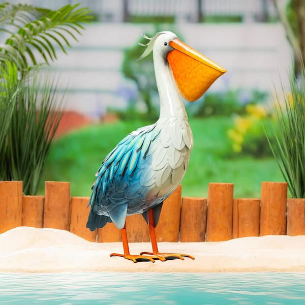 Evergreen 22 in. Elegant Pelican Metal Garden Statue GS0N3YCTC004