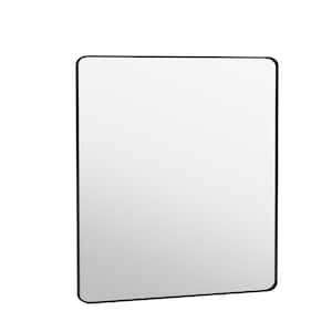 32 in. W x 36 in. H Premium Aluminum Framed Rectangular Bathroom Vanity Wall Mirror in Matte Black