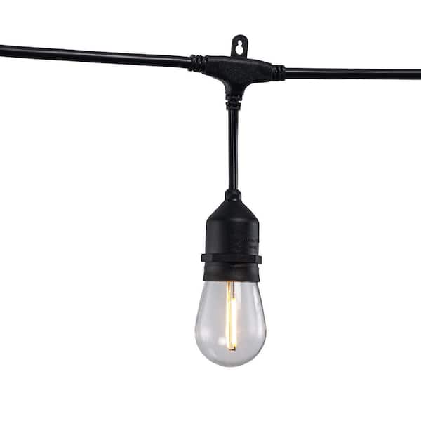 24-Light 48 ft. Plug-in Indoor/Outdoor Edison Plug-in Integrated LED Filament Bulbs Edison String-Light