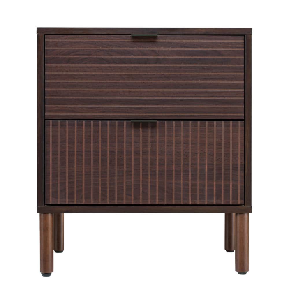 Merk 2 Drawer Nightstand Walnut - Sango