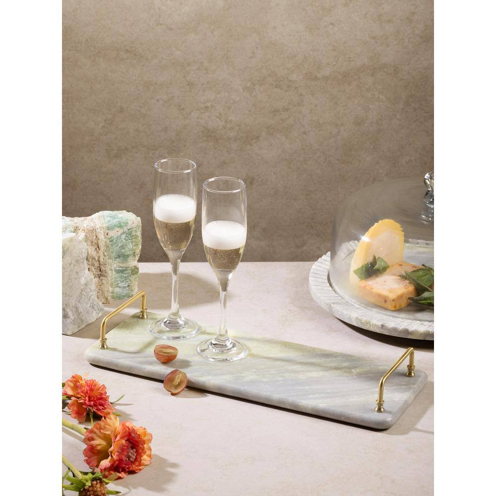 Osaka Green Onyx Marble Tray with Gold Handles