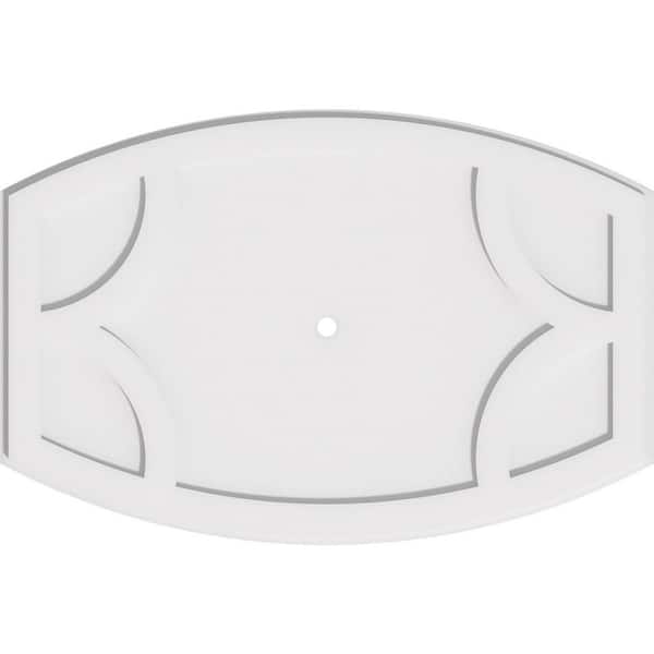 Ekena Millwork 34 in. W x 22-5/8 in. H x 1 in. ID x 1 in. P Kailey Architectural Grade PVC Contemporary Ceiling Medallion
