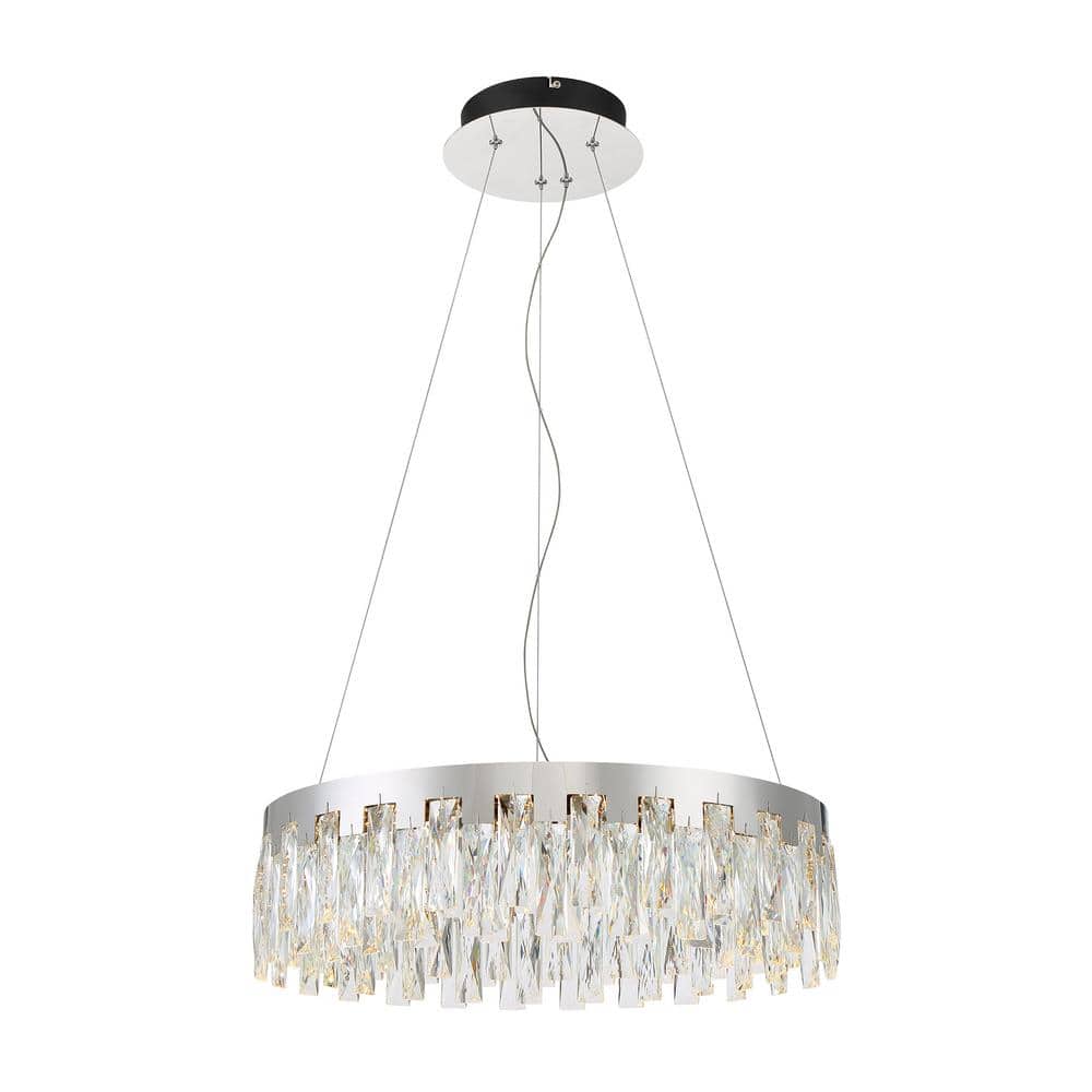 Curio 165-Watt Equivalence Integrated LED Chrome Geometric Pendant with Clear Beveled Crystal price history on PriceWatchPro
