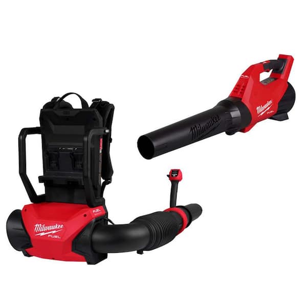 Milwaukee M18 FUEL 155 MPH 650 CFM 18V Brushless Cordless Dual Battery Backpack Leaf Blower w/ M18 Single Battery Blower