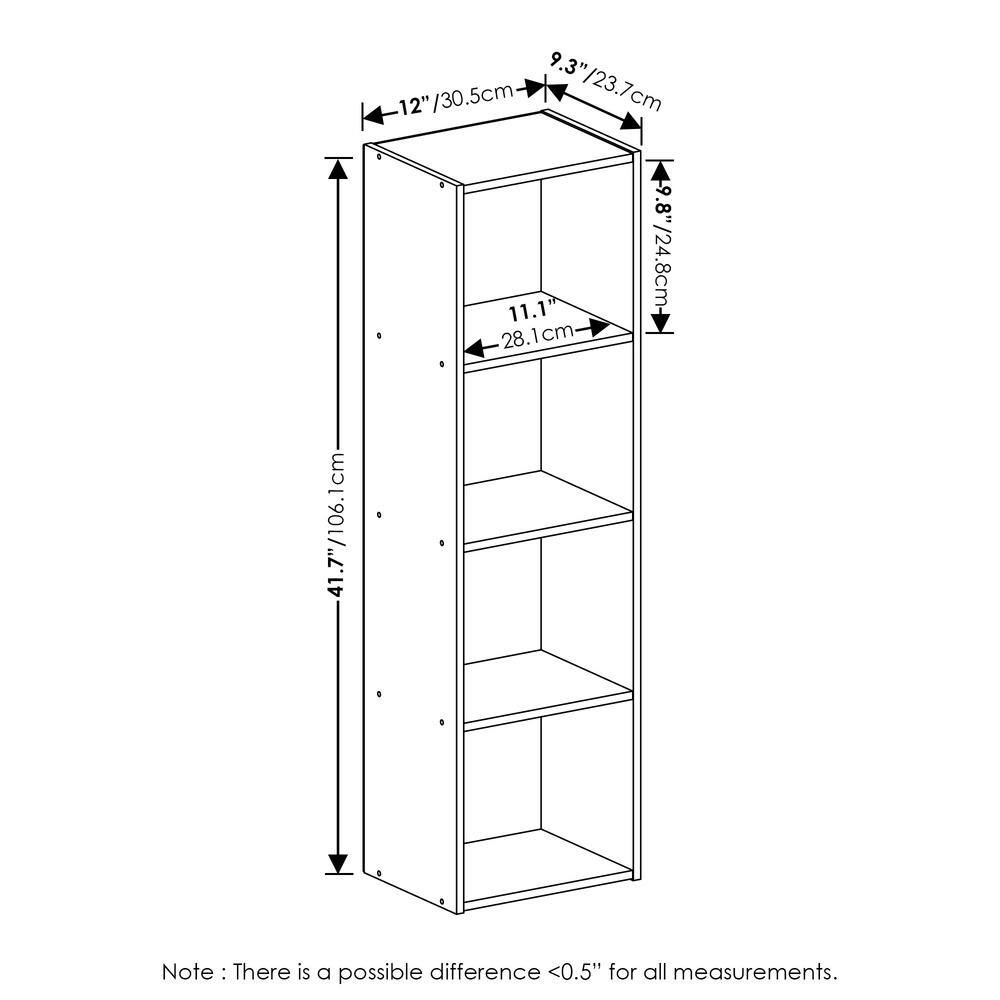 Light Blue and White 4-Tier Kids Wooden Cube Bookshelf