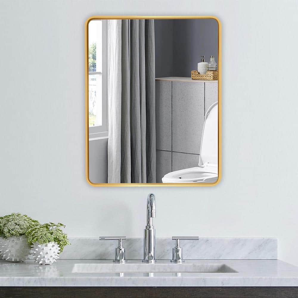 Gold Classic 20 in. W x 28 in. H Rectangular Aluminium Recessed or