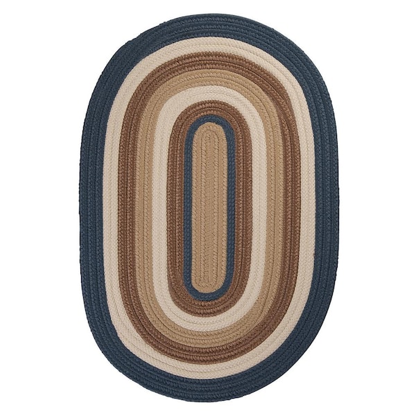 Home Decorators Collection Frontier Blue 2 ft. x 3 ft. Oval Braided Area Rug