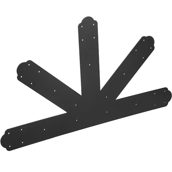 SVOPES Gable Plate, Black Powder-Coated Truss Connector Plates, 12:12 Pitch Gable Bracket, 4 mm Steel Truss Nail Plates