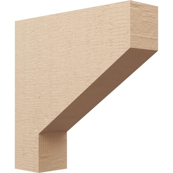 Ekena Millwork 8 in. x 32 in. x 32 in. Thin Clemmons Rough Cedar Woodgrain TimberThane Corbel, Primed Tan