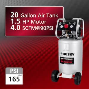 20 Gal. 165 PSI Vertical Electric Quiet Air Compressor