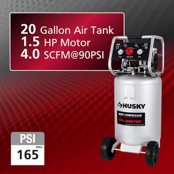 20 Gal. 165 PSI Vertical Electric Quiet Air Compressor