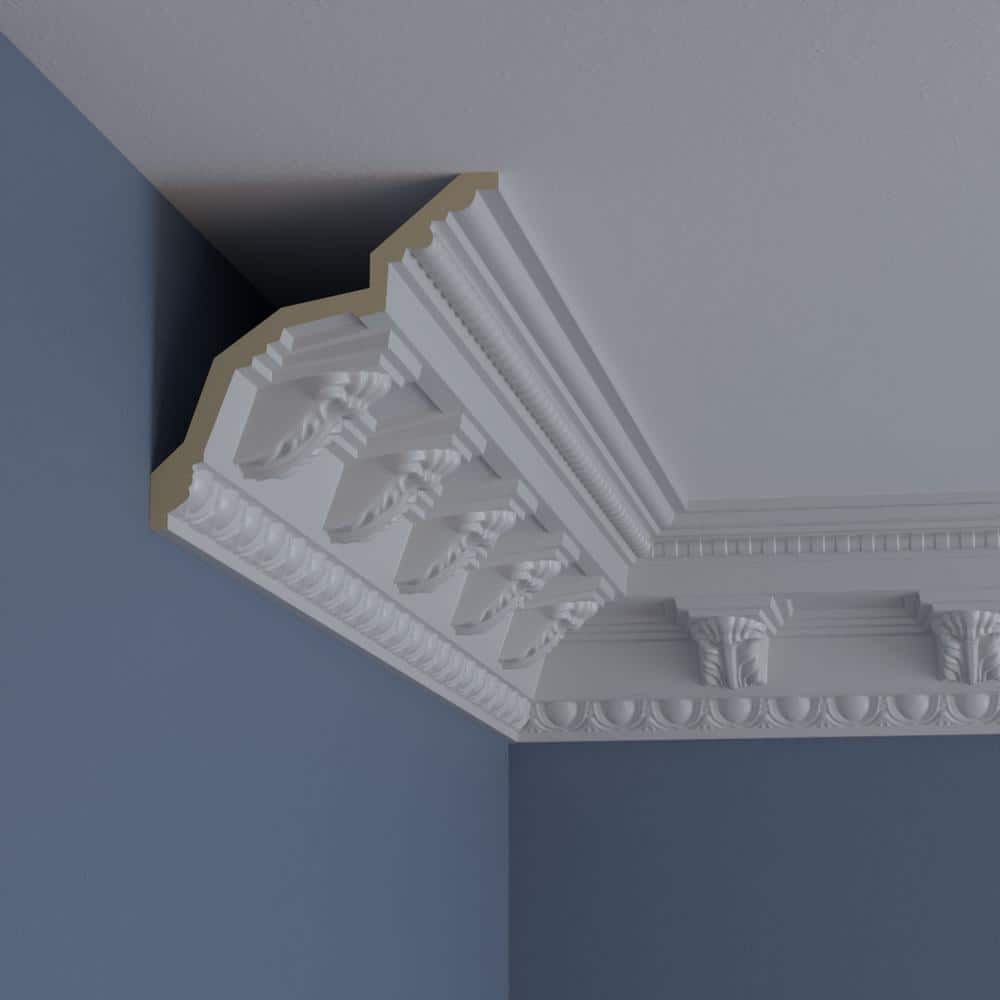 Attica Acanthus Leaf White Polyurethane Crown Moulding