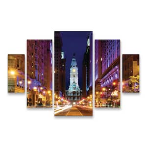 5 Panel Art Set City Hall Philadelphia by Philippe Hugonnard