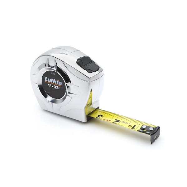 Crescent Lufkin P2000 Series 1/2 in. x 12-ft. Chrome Case Yellow Clad A7 Blade Power Return Tape Measure