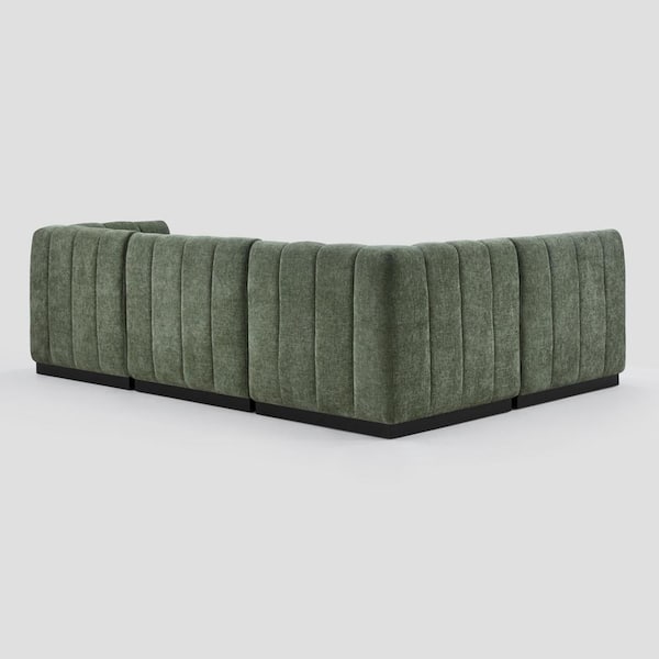 Morden Fort 128 in. U Shape Chenille Green Sectional Couch, 8