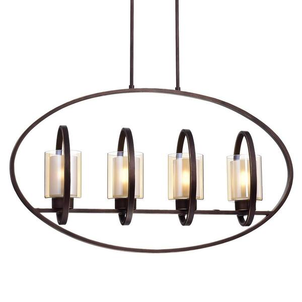 Edvivi Aveca 4Light Oil Rubbed Bronze Oval Ceiling Chandelier ORB
