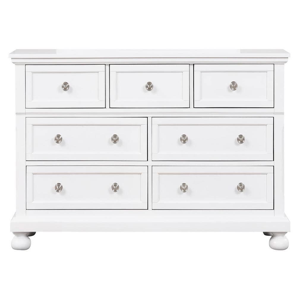Meade 7-Drawer White Dresser (35 in. X 60 in. X 18 in.)
