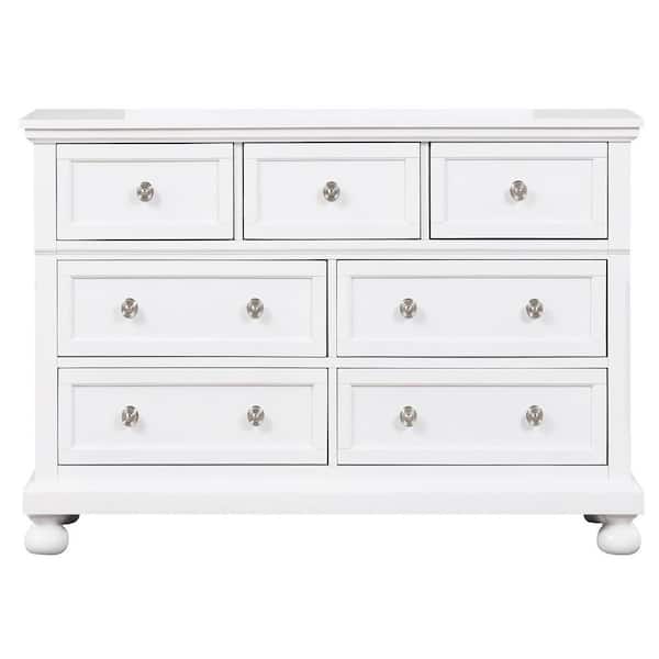 Meade 7-Drawer White Dresser (35 in. X 60 in. X 18 in.)