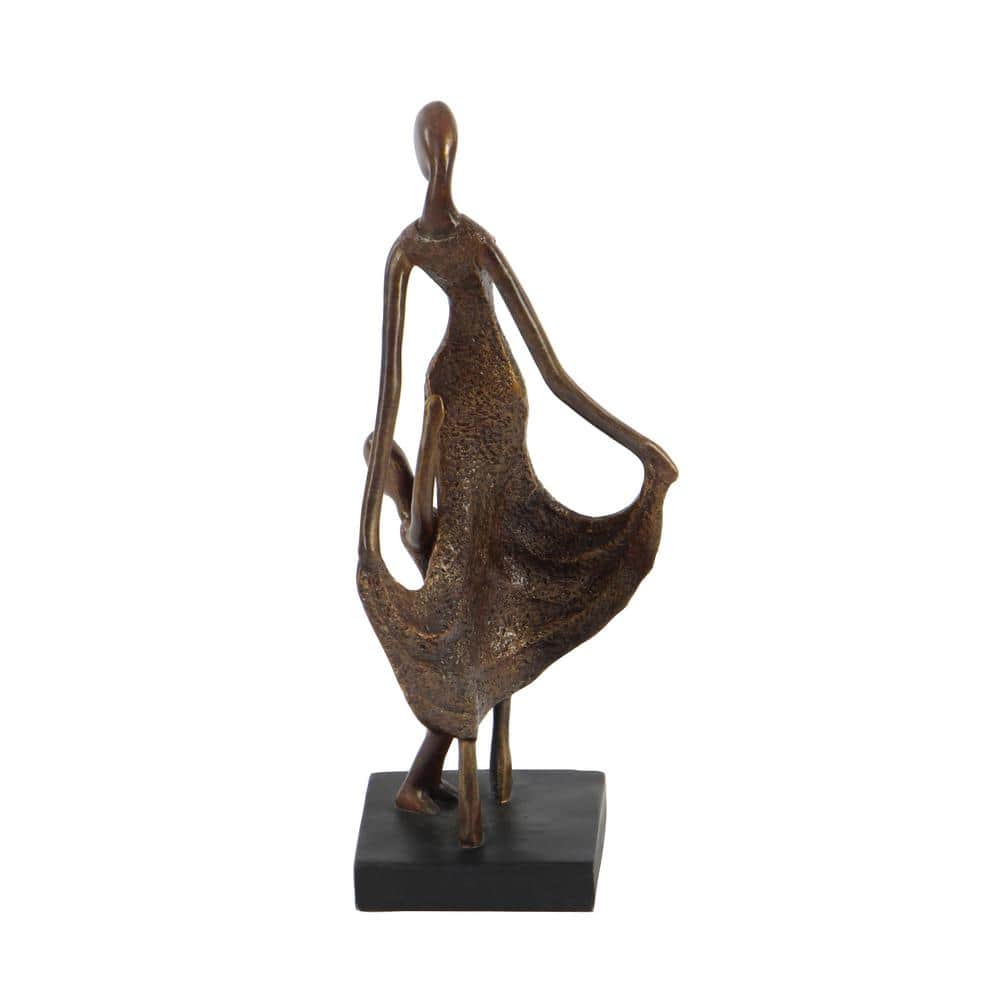 Bronze Family Sculpture with Textured Finish, 15" Tall