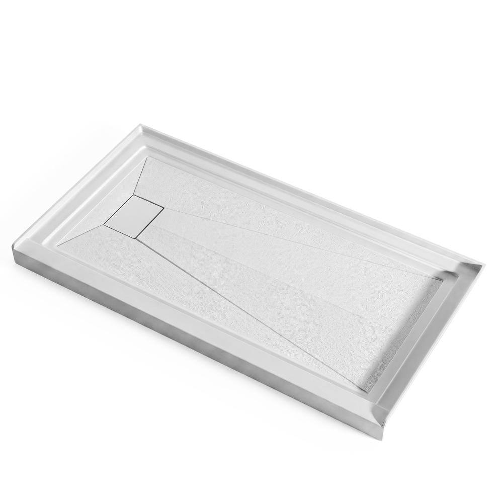 60 in. D x 32 in. W Acrylic Shower Base Pan White Left Drain Single Threshold Non-Slip Surface price history on PriceWatchPro