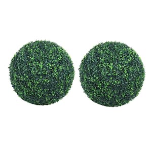 Product Height 1.67 ft. Artificial Topiaries Boxwood Trees 20 in. Green Ball-Shape Plant, (2-Pieces)