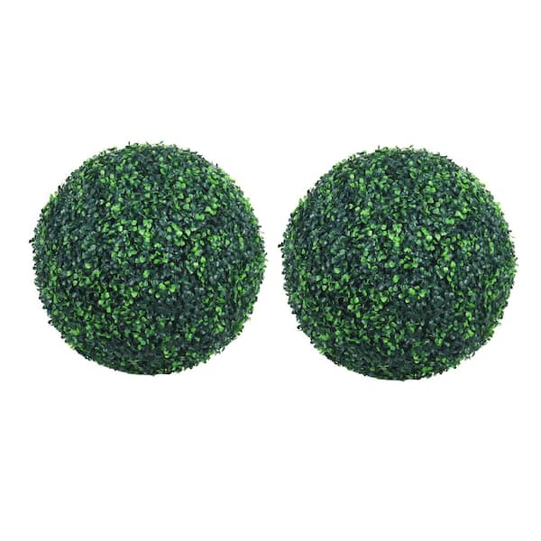 LHY Artificial Topiaries Boxwood Ball Trees 20 in. Green Ball-Shape Plant Balls (2-Packs)
