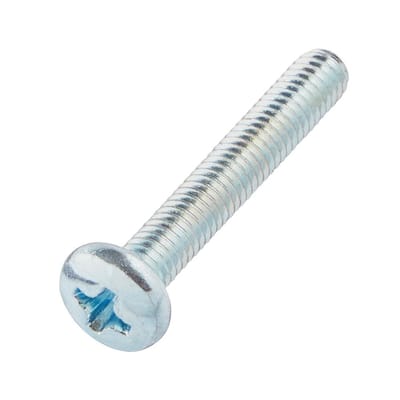 M4-0.7x25mm Zinc Pan Head Phillips Drive Machine Screw 2-Pieces