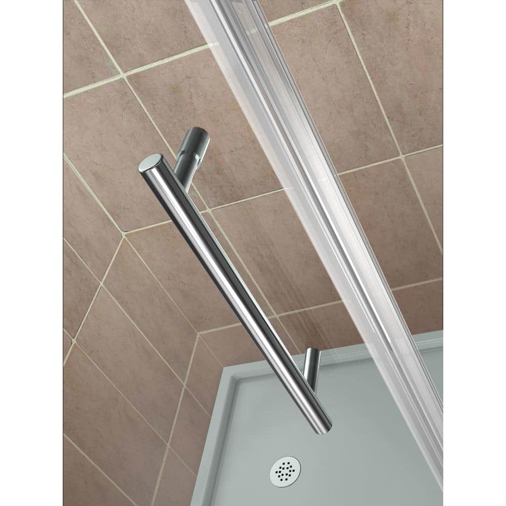 Merrick Chrome Frameless Neo-Angle Hinged Shower Enclosure
